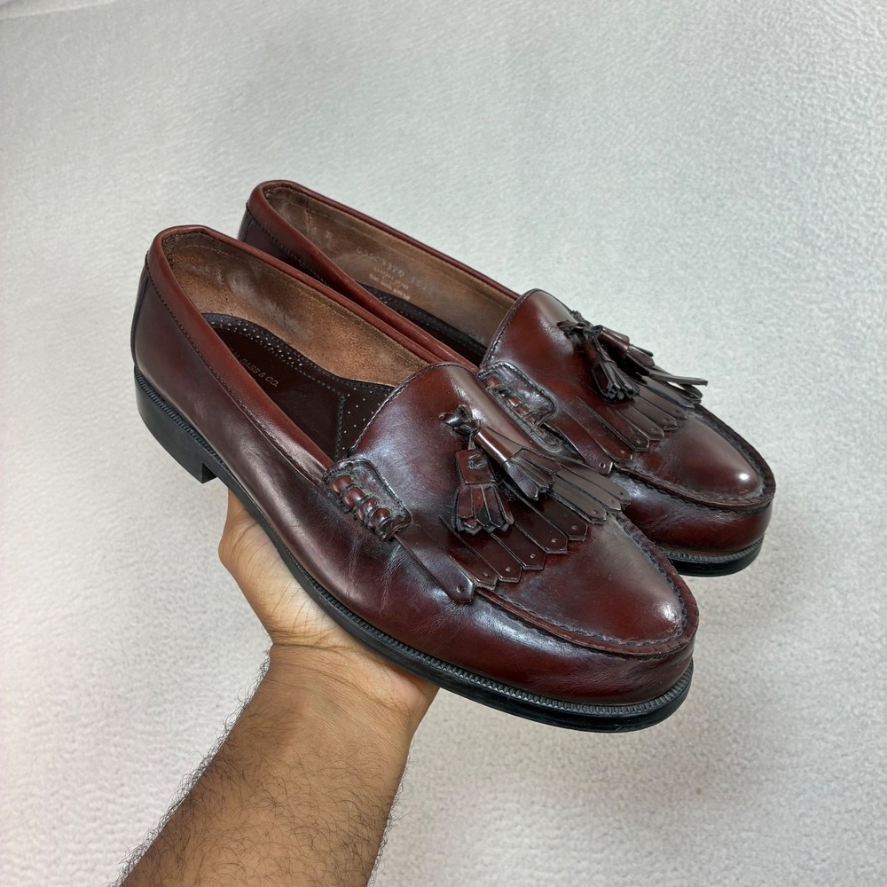 GH Bass Weejuns Tassel Loafers Men 11 Burgundy Ox Blood USA Preppy Dress Shoes